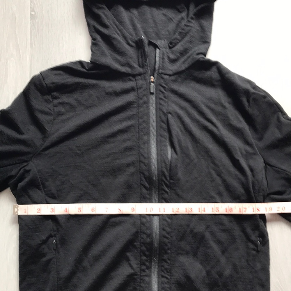 ICEBREAKER WOOL HOODED JACKET FRONT ZIP DARK BLACK WOMENS LARGE - Picture 4 of 14